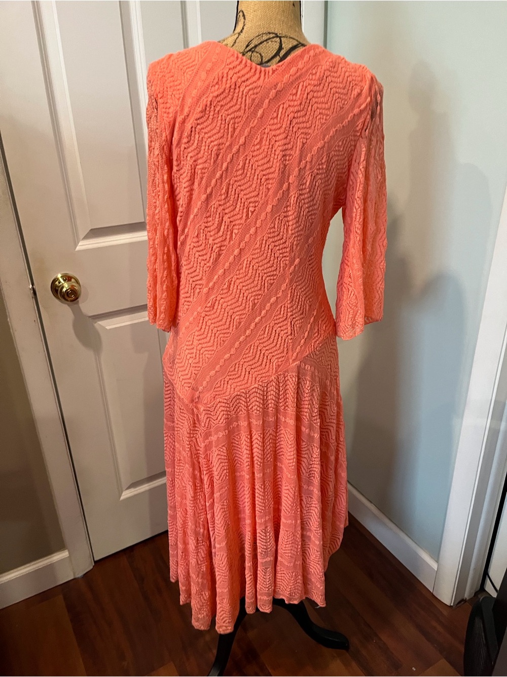 Rabbit Rabbit Rabbit Coral Wrap-Style Midi Dress - Picture 2 of 7